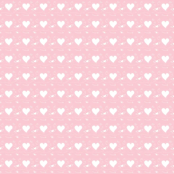 Seamless Cute Heart Pattern Suitable Making Gift Wrapping Paper Wallpaper — Stockový vektor