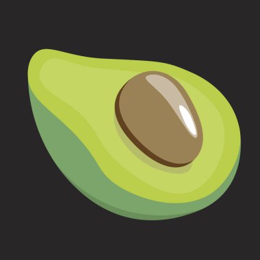 Yarım bir avokadonun vektör görüntüsü