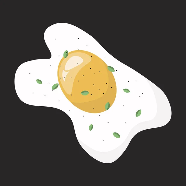 扁平煎蛋的矢量图像 — 图库矢量图片