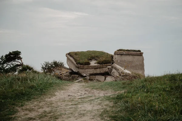 Baltık Denizi Kıyılarında Beton Savaş Sığınakları Inşa Edildi — Stok fotoğraf