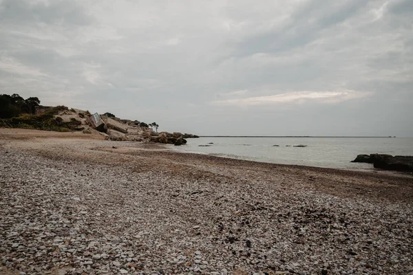 Costruzione Bunker Calcestruzzo Sulle Rive Del Mar Baltico Crollata — Foto Stock