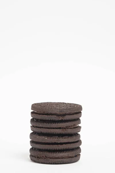 Lágy Étcsokoládé Brownie Cookie Fehér Háttér — Stock Fotó