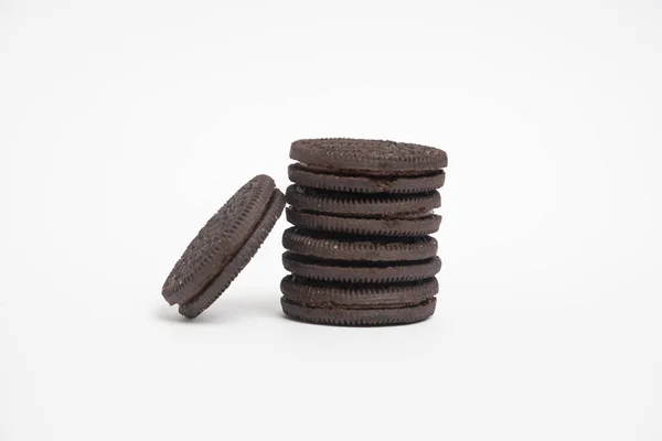 Мягкий Темный Шоколад Брауни Печенье Белом Фоне — стоковое фото