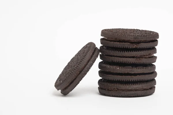Weiche Dunkle Schokolade Brownie Cookies Auf Weißem Hintergrund — Stockfoto