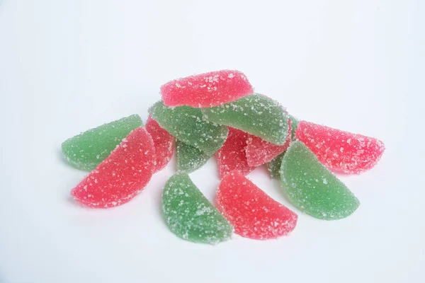 Colorful Candy Jelly Sweet Close Square Shape Jelly Candy Flavor — Stock Photo, Image