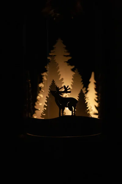 Christmas Decoration Candlestick Christmas Tree Reindeer — Stock Photo, Image