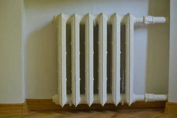 Pipes White Heating Radiator Heat Room Heating Season — Stockfoto