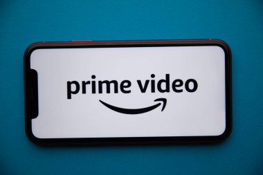 Tula, Rusya - 07 Eylül 2021: iPhone ekranında Prime Video logosu