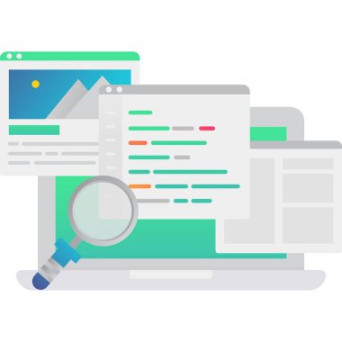 Bilgisayar arama simgesi vektörü beyaza izole edildi