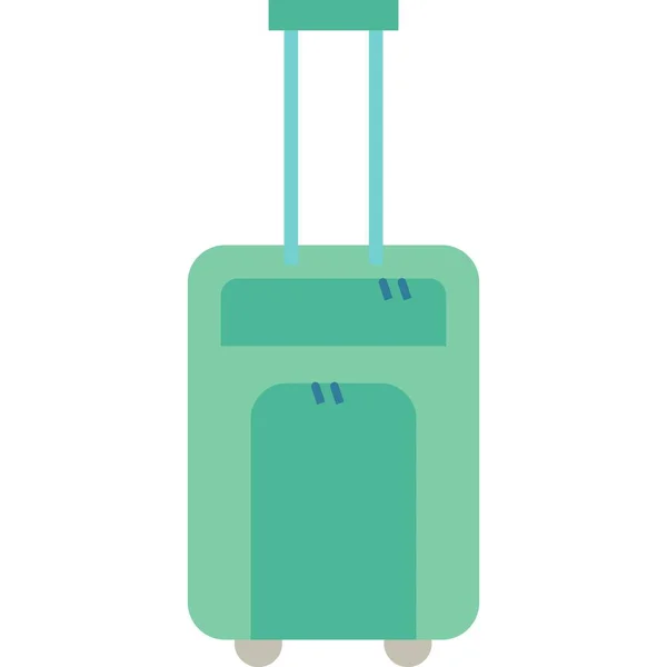 Hotel maleta icono de equipaje vector plano en blanco — Vector de stock