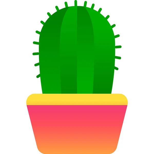 Cactus en maceta vector planta suculenta icono — Vector de stock