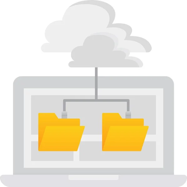 Cloud Computer Icon Datei Datenbank Speichervektor — Stockvektor