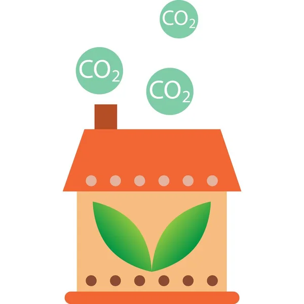 Ikona wektora cieplarnianego wektora emisji dwutlenku węgla — Wektor stockowy