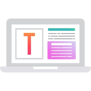 Bilgisayar yazı tipi simgesi vektörü beyaz üzerine izole et