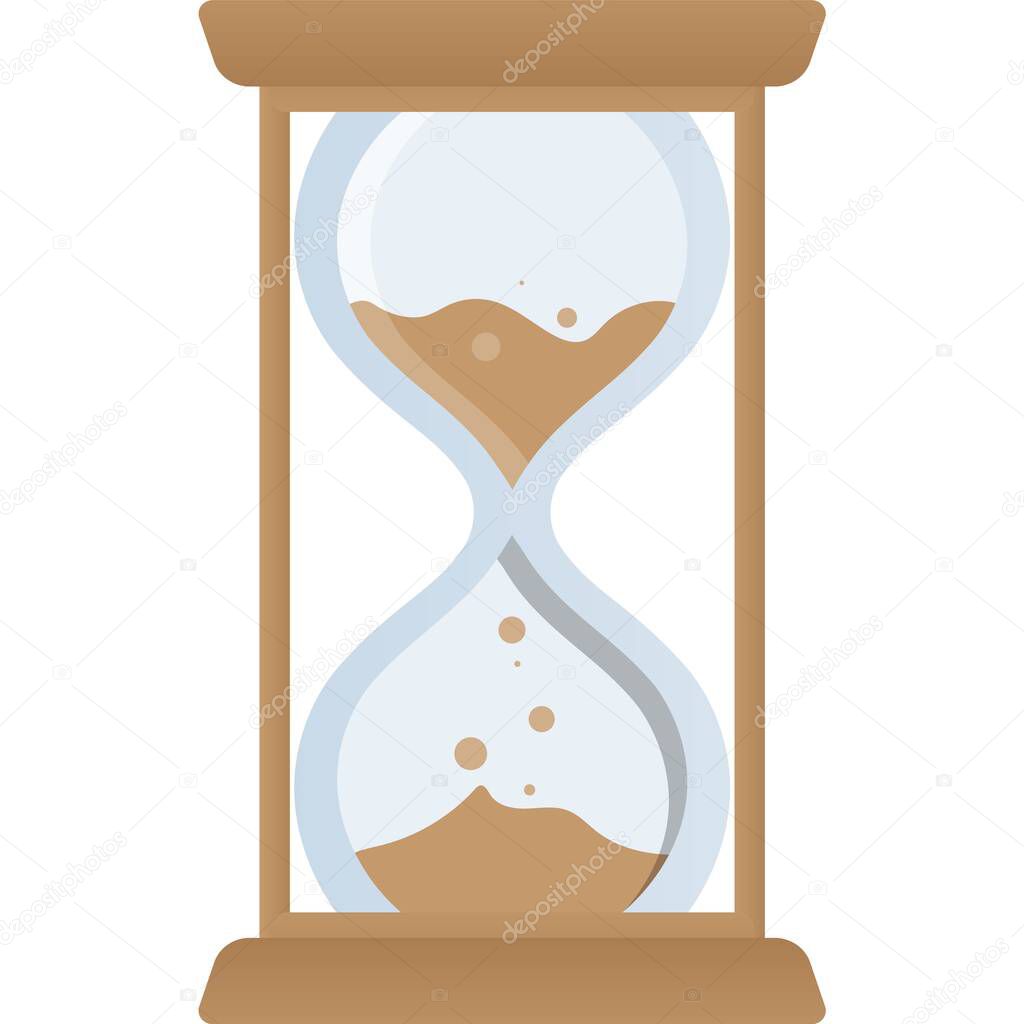 Sand hourglass vector icon isolated on white