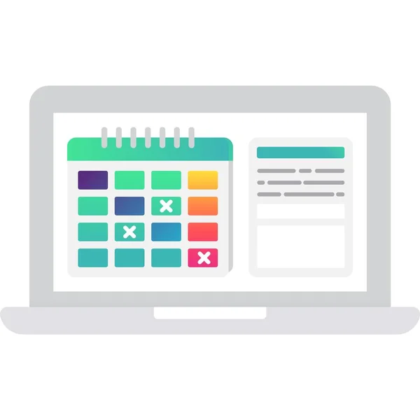 Online schedule calendar vector icon on white — Stock Vector