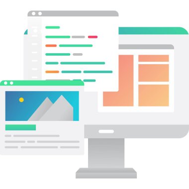 Bilgisayar simgesi vektörü üzerindeki uzak iş çalışması