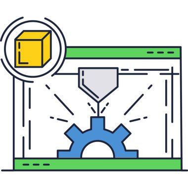 Yazıcı simgesi vektör web teknolojisi prototip tasarımı
