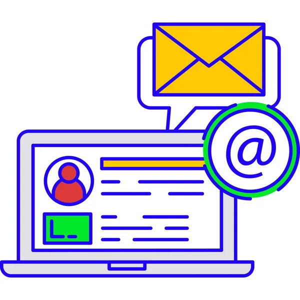 E-Mail-Icon-Vektor für digitale Marketing-Webkampagne — Stockvektor
