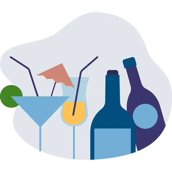 Cocktail verre vecteur boisson avec icône de l'alcool — Image vectorielle