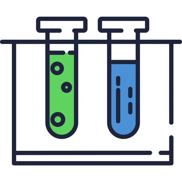 Δοκιμή σωλήνα διανυσματικό εικονίδιο χημικό εργαστηριακό πείραμα — Διανυσματικό Αρχείο