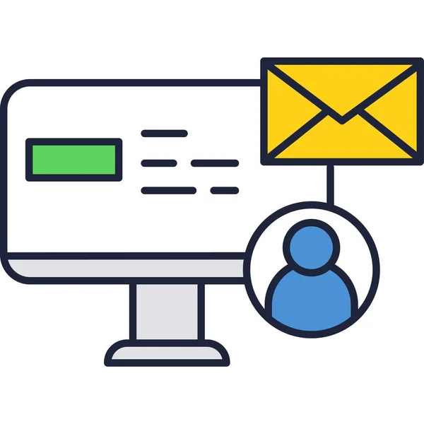 E-Mail Icon Vektor E-Mail Letter Symbol auf dem PC-Bildschirm — Stockvektor