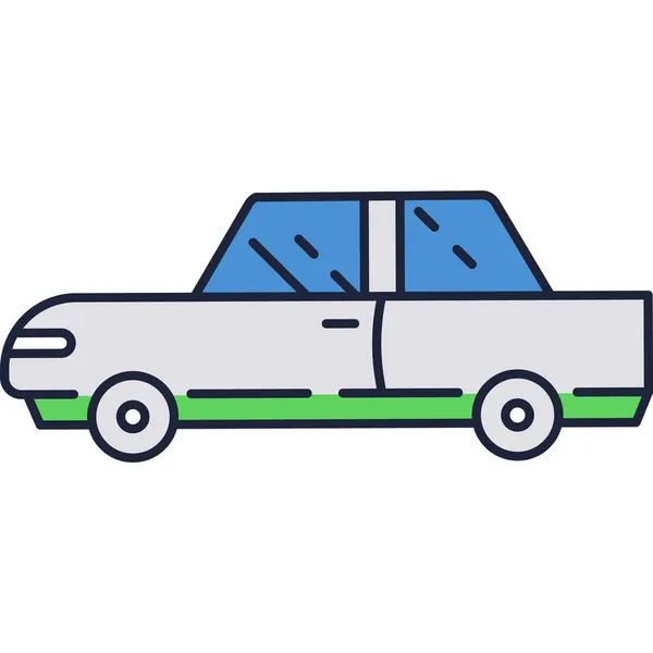 Símbolo do vetor do ícone do carro, sinal da vista lateral automática lisa — Vetor de Stock