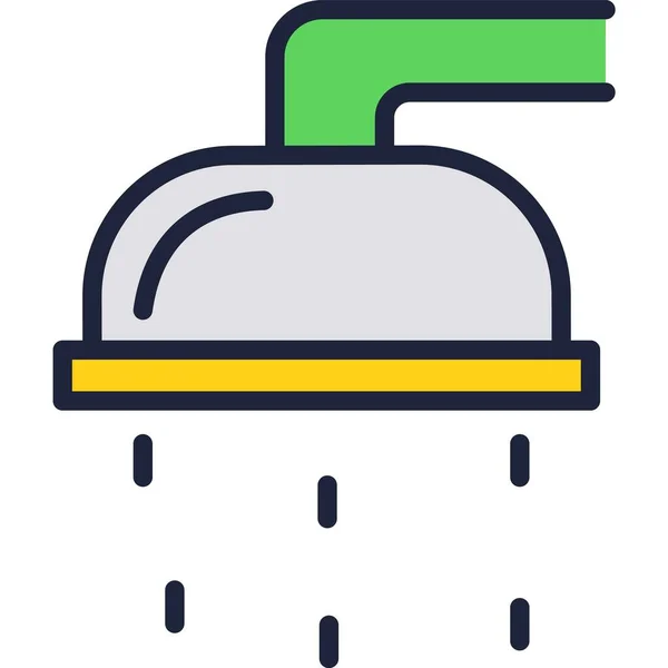 Ícone de chuveiro símbolo vetor de água isolado no branco —  Vetores de Stock