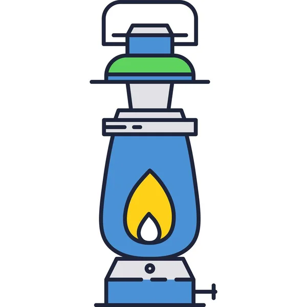 Phare de camp icône vecteur lanterne de kérosène isolé — Image vectorielle