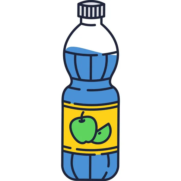 白で隔離されたアップルジュースボトルベクトルアイコン — ストックベクタ