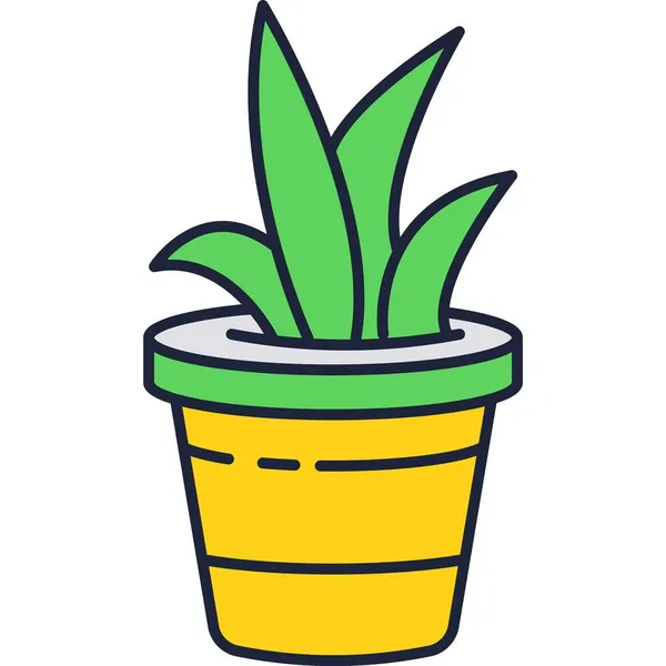 Planta suculenta germina en maceta icono vector en blanco — Vector de stock