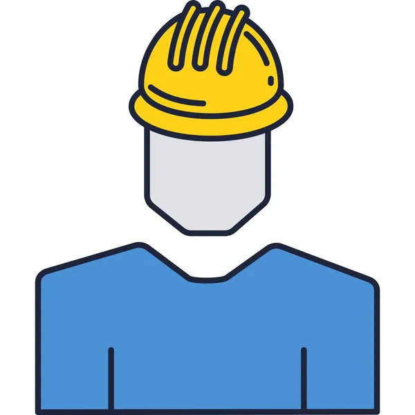 Vector ingeniero trabajador icono hombre retrato aislado — Vector de stock