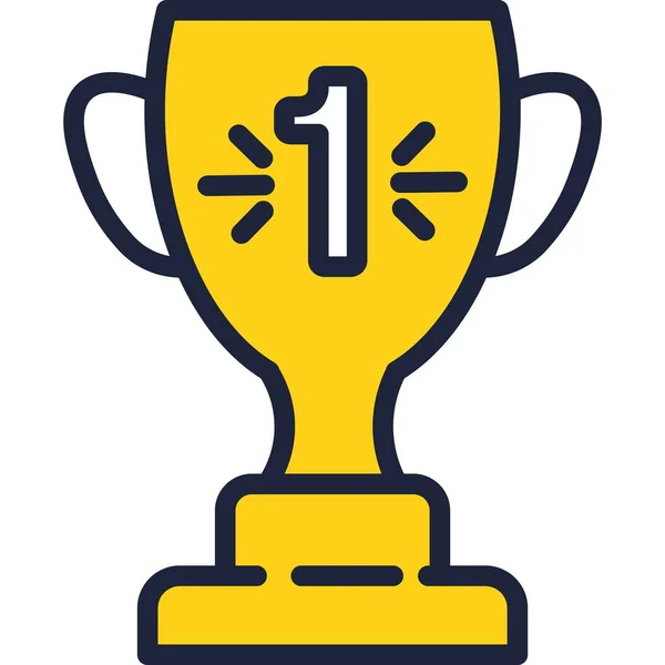 Trofeo taza de oro premio para el icono del vector ganador — Vector de stock
