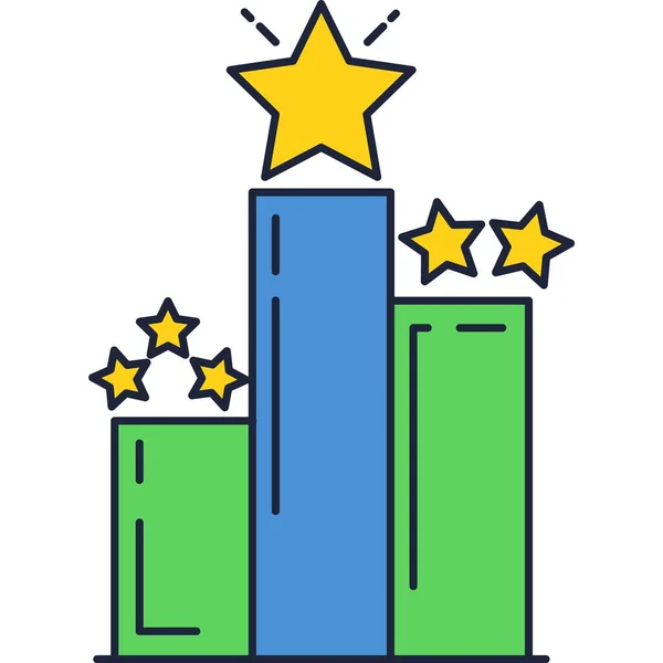 Kariérní pódium vektor ikona rating hvězda ocenění — Stockový vektor