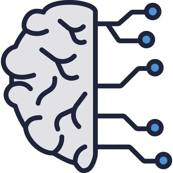 Ikona obwodu mózgu ai technologia izolowane wektor — Wektor stockowy
