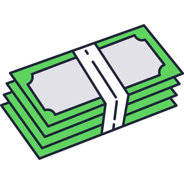 Ícone de dinheiro em dinheiro, pilha de dólar de papel vetorial — Vetor de Stock