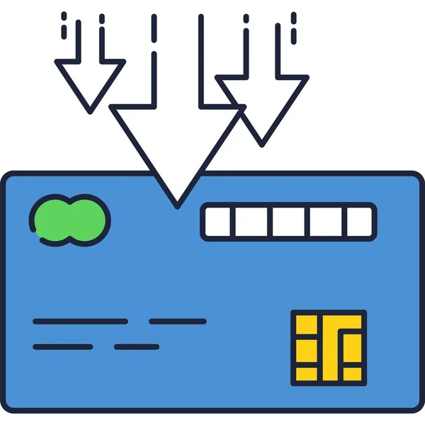 Icône de carte de débit crédit bancaire pour vecteur d'achat — Image vectorielle