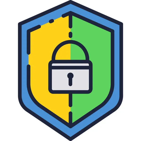 Osłona i ikona wektora blokady symbol ochrony sieci web — Wektor stockowy