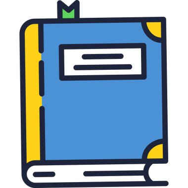 Kitap kapağı izole edilmiş ikon eğitimi düz vektörü