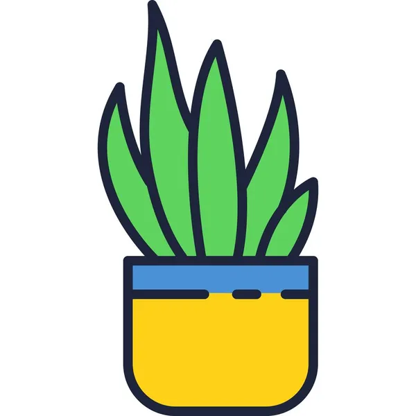 Flowerpot icono de la oficina símbolo vectorial en blanco — Vector de stock