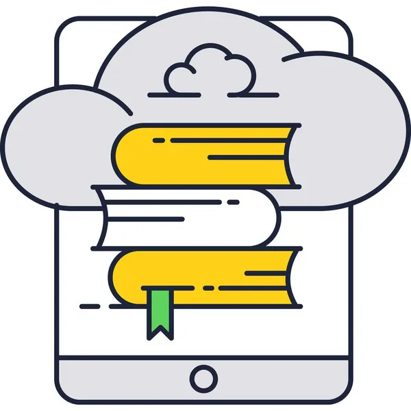 Cloud-Bibliothek Symbol Online-Web-Bildung Vektor — Stockvektor