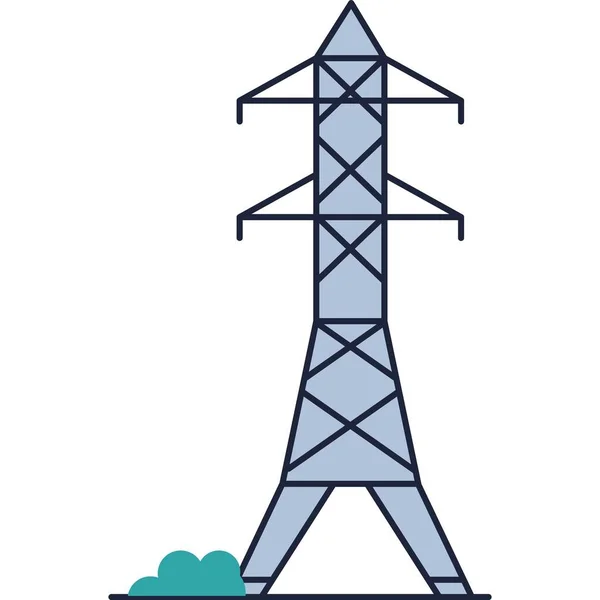 Icona vettoriale linea torre elettrica isolata su bianco — Vettoriale Stock