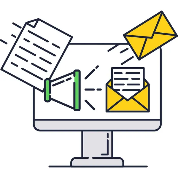 E-Mail Marketing flache Vektor Ikone Web Kommunikation — Stockvektor