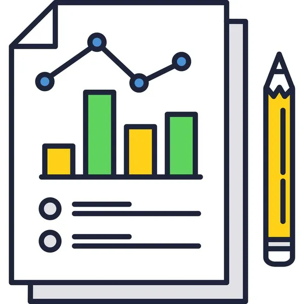 Financieel verslag vector pictogram bedrijfsgegevens analyse — Stockvector