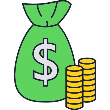 Para vektörü gelir simgesi finansal kar işareti