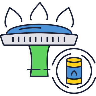 Soba gazı ikon vektörü beyaz üzerine izole