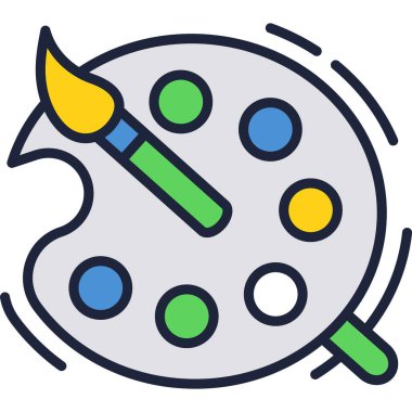 Beyaz üzerine resim sanatsal palet vektörünü boya