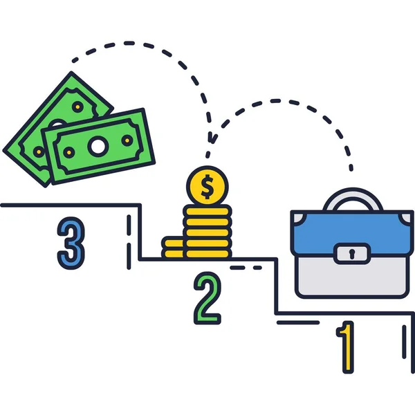 Passo para o sucesso do negócio e ícone de crescimento de carreira — Vetor de Stock