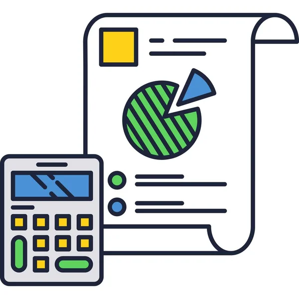 Plano de negócios e estratégia ícone vetorial plano —  Vetores de Stock