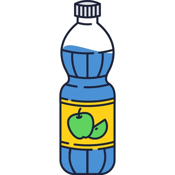 Bouteille de jus de pomme icône vecteur fruit boisson — Image vectorielle
